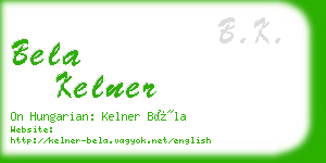 bela kelner business card